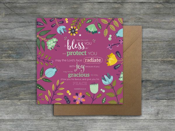 'May the Lord bless you' (Numbers 6:24-26) Greetings card