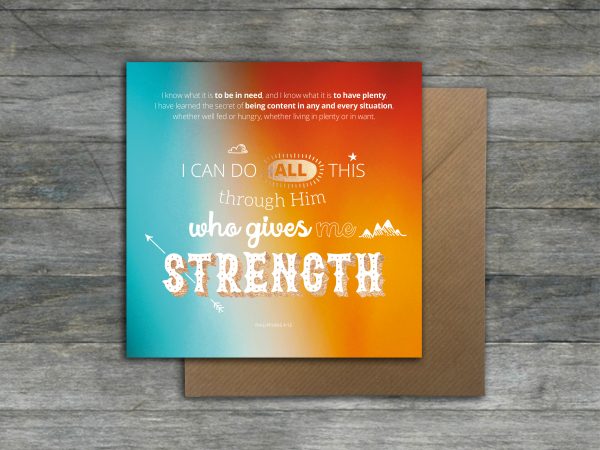 'I can do all this through him' (Philippians 4:13) Greetings card