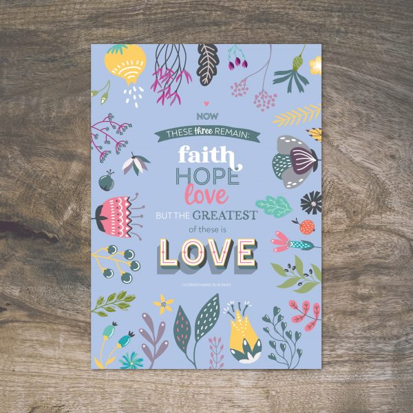Pack of 4 encouragement Bible verse A6 postcards (floral) - Image 1