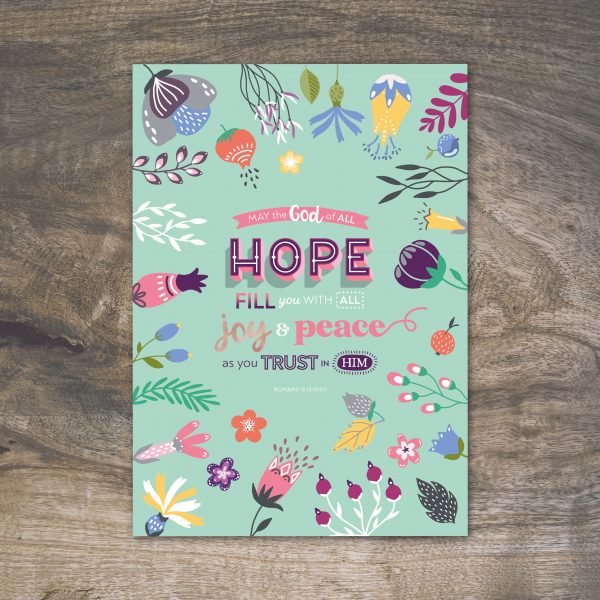 Pack of 4 encouragement Bible verse A6 postcards (floral) - Image 2