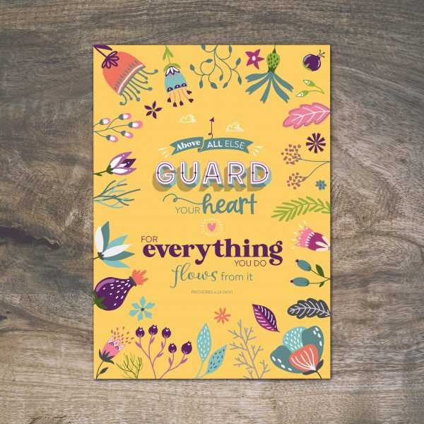 Pack of 4 encouragement Bible verse A6 postcards (floral) - Image 3