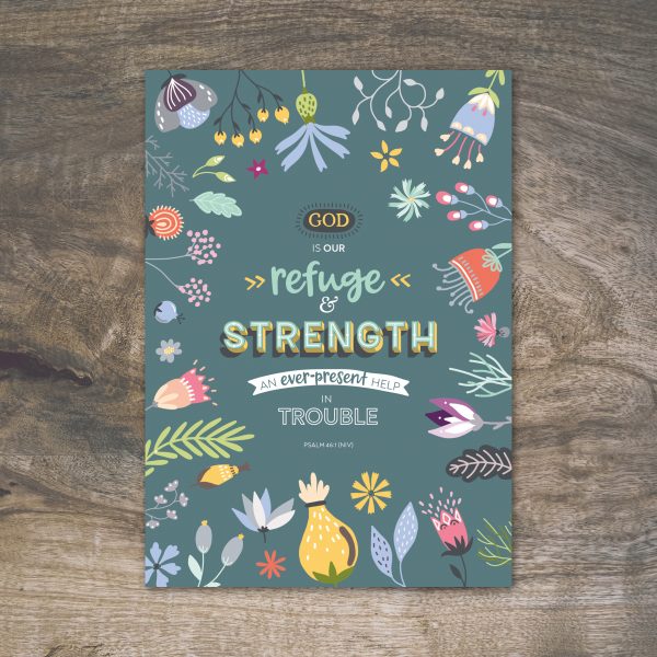 Pack of 4 encouragement Bible verse A6 postcards (floral) - Image 4
