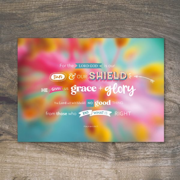 Pack of 4 encouragement Bible verse A6 postcards (abstract) - Image 1