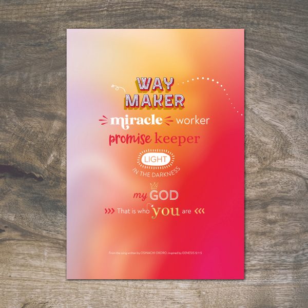 Pack of 4 encouragement Bible verse A6 postcards (abstract) - Image 4